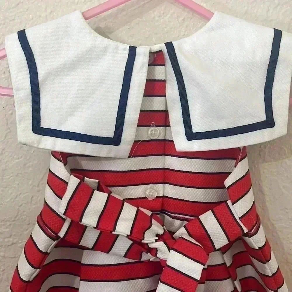 Beautiful red white striped dress
